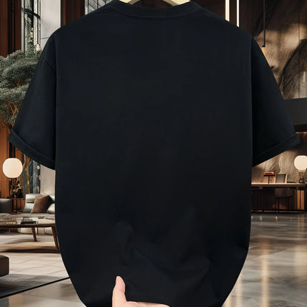 Summer Men's 100% Cotton Casual Sports Loose Large Size Letter Pattern Printed Comfortable Round Neck Short Sleeve T-shirt Top