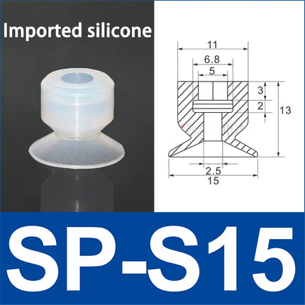 10Pcs Industrial robotic arm small vacuum suction cup single-layer SP double-layer DP three-layer MP silicone strong suction cup