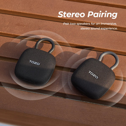 TOZO PE1 Portable Bluetooth Speakers Audio Speaker with Mic Wireless 43.5mm Dynamic Driver IPX8 Waterproof Deep Bass