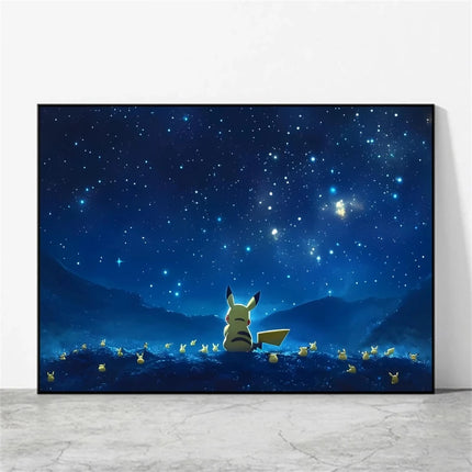 Anime Pokemon Pikachu Mewtwo Poster Canvas Painting Home Modern Living Room Painting Wall Art Decoration Painting Children Gifts