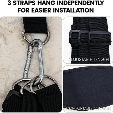 BDSM Sex Swing with Seat,Bondage Slave Leather Sex Hammock with Adjustable Straps,Hanging Door Handcuffs Leg Spreader Adult Toys