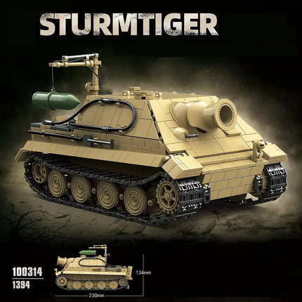 Army Sturmtiger Tank Building Blocks Scene Of Military Weapons Bricks Model Assembly Desk Decoration Toy Gifts 1394PCS
