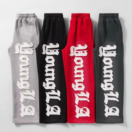 Man Young American trendy sweatpants collaboration anime joggers cotton terry print wide-leg casual pants hip-hop street pants