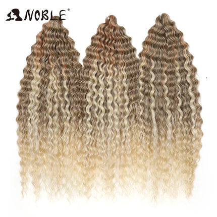 Noble 24Inch 300g Crochet Hair Curl Hair Water Wave Ombre Blonde Twist Crochet Hair Braid Hair Deep Wave Braiding Hair Extension