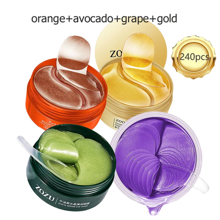 240pcs=120pairs Eye patches Hyaluron Acid & Gold & Seaweed & Black Pearl Hydrating Moisturizing Crystal Collagen Gel Eye Mask