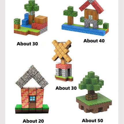 10-500PCS Magnetic Building Blocks Magnet Set Bricks Mini World STEM Construction DIY Educational Toys For Kids Birthday Gifts