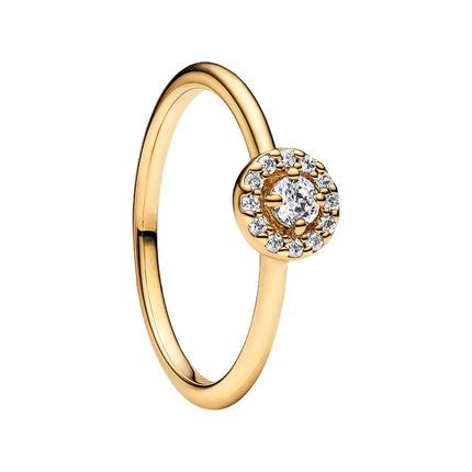 18K Gold Plated 925 Sterling Silver Flowers And Leaves Disc-shaped Ring 6 7 8 9 Rings Wedding Fashion Fine Luxury Jewelry Women