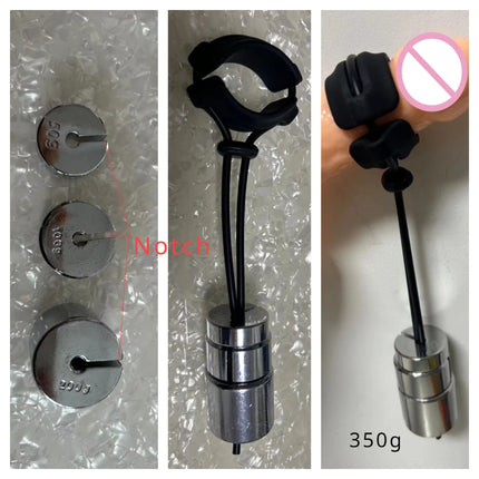 Steel Cylinder Cock Weight  Adjustable Silicone CockRing for Effective Stretched Penis Weight Training Pendant Stretcher For Men