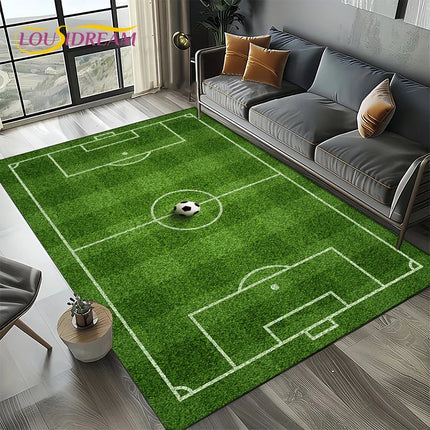 Style Football Field Soccer Sport Carpet Rug for Living Room Bedroom Home Sofa Decoration,Kids Area Rug Non-slip Floor Mat