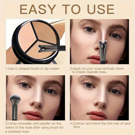 Nose Contour U-Shaped Makeup Brush Dual-End Nose Shadow Makeup Brushes Eyeshadow Contour Face Highlighting Brush Cosmetics Tools