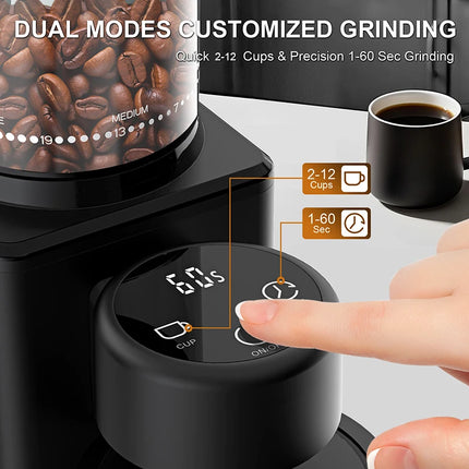 Automatic Conical Burr Coffee Grinder Coffee Bean Grinder with 25 Precise Settings for French Press Espresso Touchscreen Control