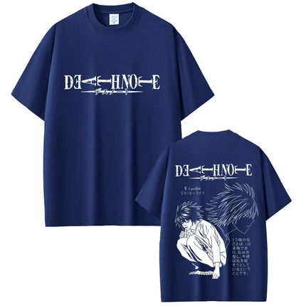 Anime Death Note T-shirt Yagami Light Graphic T Shirts Men Women Cartoon Manga Oversized T-shirts Men's 90s Vintage Streetwear