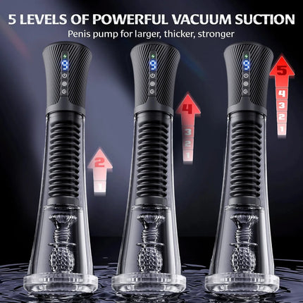 Male Masturbator Penis Pump Enlarger Transparent Visual Male Sex Toys for Men APP Control Vibrating Vacuum Suction Glans Trainer