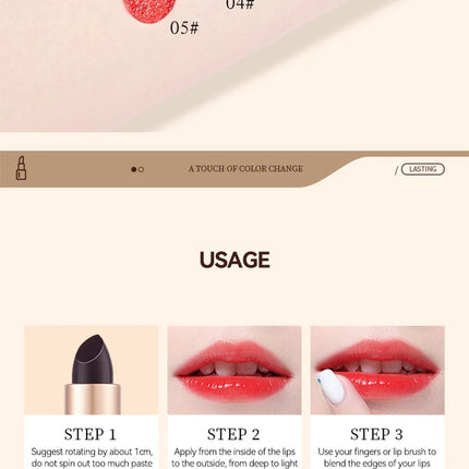 GECOMO Black Magic Lipstick - Moisturizing Gloss, Long-Lasting, Temp-Sensitive Color Change, Lip Hydration,Korean makeup