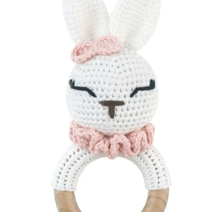 1Pc Baby Wooden Teether Crochet Rattle Toy BPA Free   Rattle Baby Mobile Gym Newborn Stroller Educational Toys Dropshipping