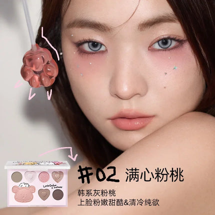 Little Ondine Eye Blush Highlighter Contour Makeup Palette Blusher for Cheeks All-In-One Bronzer Shimmer Cosmetics Sets