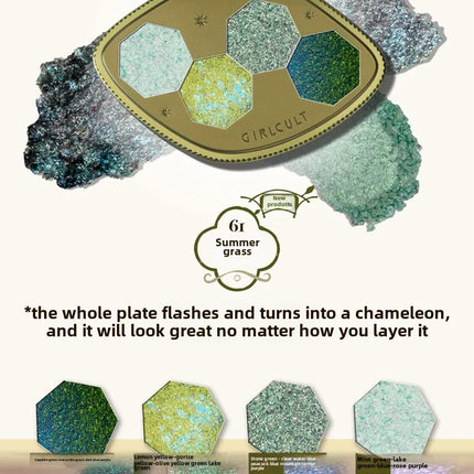 Girlcult compendium Eyeshadow 4 Color Chameleon Smoke Shimmer Glitter Eyeshadow Highly Pigmented Eye Palette Natural Colors