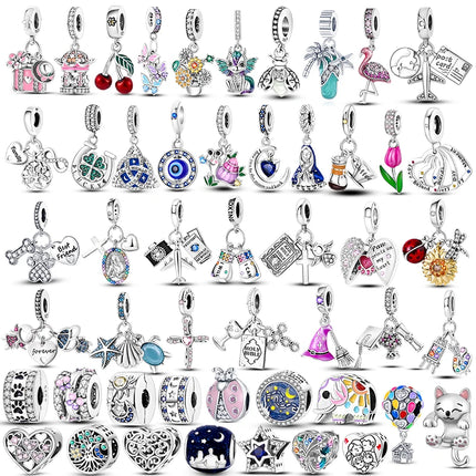 2025 New Charm 925 Sterling Silver Glow Firefly Travel Airplane Cat Paw Dragon Bead Fit Bracelet Bangle Necklace DIY Jewelry