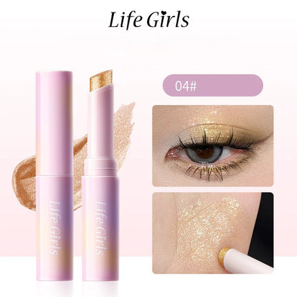 Water-like Jelly Eyeshadow Stick Pearlescent Glitter High-gloss Eyeshadow Crystal Shiny Multi-color Eye Shadow Highlighter Stick