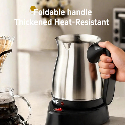 Turkish Coffee Pot with Handle Stainless Steel Electric Heater Coffee Maker Water Kettle 500ml