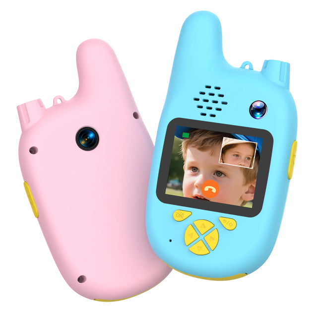 2PCS Beginner Kids Mini Walkie Talkie Rechargeable 1500mAh Handheld 3km Radio Transceiver Interphone Child Halloweens Toys Gifts