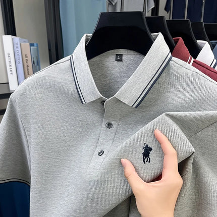 100% cotton summer new brand embroidered Paul high-quality POLO shirt high-end men's comfortable lightweight T-shirt short top