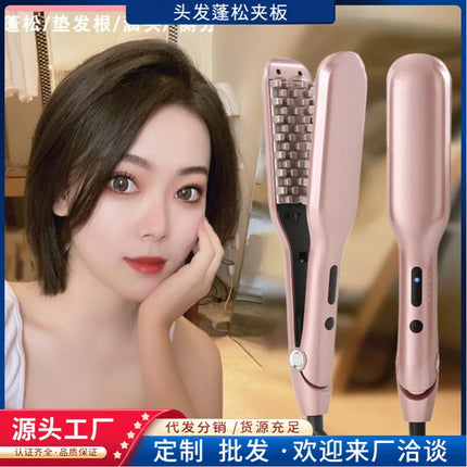 Portable home-use volumizing hair curler with negative ions for volumizing hair at the roots and creating cornrows