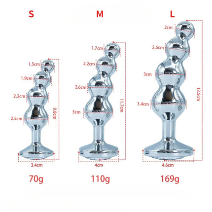 Metal Anal Plug Prostate Massager Anal Beads Butt Plug Metal Dildo G-spot Stimulating Sex Toys for Men and Women But Plug