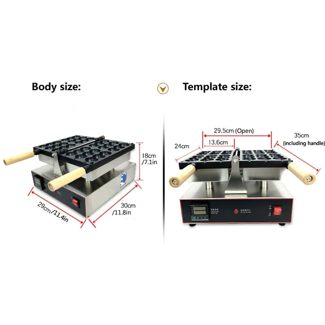 Waffle Maker Electric Skewers Waffle Machine Commercial Ball Shape Waffle Iron Pastry Cake Baking Machine