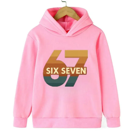 Autumn 67 Locked in Warm Children's Hoodie Viral Slang Kids Casual Boy Girl Pullover Fashion Funny Comfortable Fleece Sweatshirt