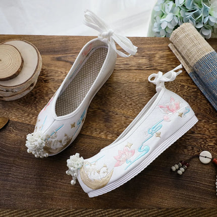 Chasing Moon Hot Sale Of The Season New Style Ming Dynasty Hanfu Shoes National Style Upturned Head Cotton Shoes Ancient Wedding