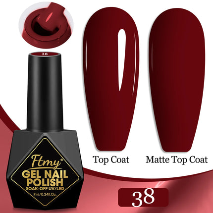 7ml Color Gel Polish Set Popular Series Nail Polish Smooth Texture Colorful Manicure UV LED Soak Off Nail Art Semi Permanent Shi