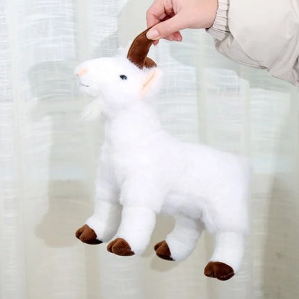 Cute 18/30cm Baby Goat Plush Doll Horned Sheep PP Cotton Doll Toys Soft Fluffy Baby Goat Keychain for Kids and Adults