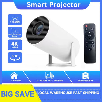 2026 New HY300 Projector 4K Android 11 Wifi6 290ANSI Allwinner H713 BT5.0 1080P 1280*720P Cinema Outdoor Portable Projetors ﻿
