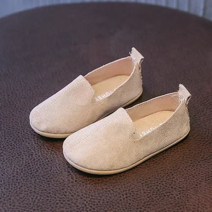 Children's Flat Shoes New Candy Color Simple Casual Shoes Loafers Slip-on Flats Lightweight Boys Girls Leather Shoes Moccasins