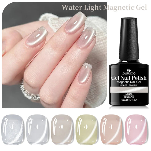 8ml Water Light Cat Magnetic Gel Nail Polish Shiny Effect Semi Permanent Soak Off UV LED Gel Varnish Manicure DIY Nail Supplies
