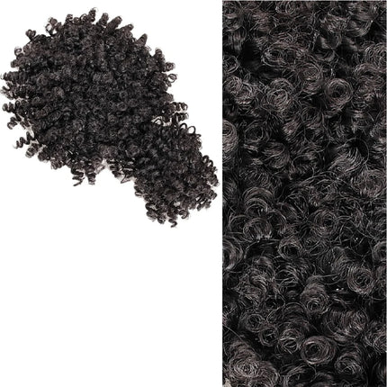 Synthetic Afro Puff Drawstring Ponytail with Bangs Pineapple Updo Hair for Black Women Short Kinky Curly Ponytail Bun