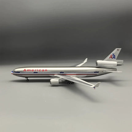 1:130 Scale plane model American MD-11 Toy planes 47cm resin Airplanes Model Kit With Lights And Wooden Base Collected Gift
