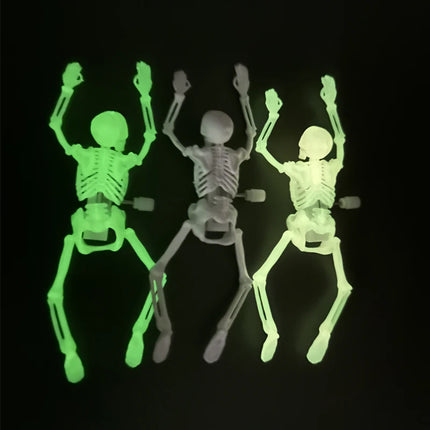 Halloween Gift Puzzle Toy Assembly Crawling Skeleton Mainspring Skeleton Assembly Model Horror Parody Night Light Toy