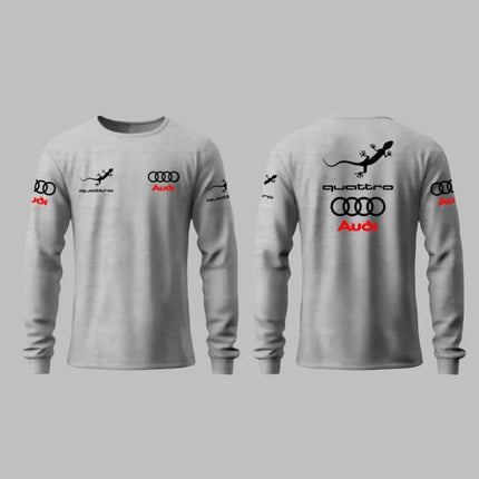 2025 Spring and Autumn Fashion Audi Racing Competition Printed Men's Adult Long Sleeve Daily Leisure Sports Fitness Teen T-Shirt