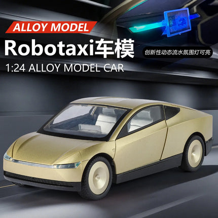 1:24 Cybercab Robotaxi Alloy Metal Diecast Model Car Sound & Light Pull Back Collection Hobby Birthday Gift With Boyfriend Boys