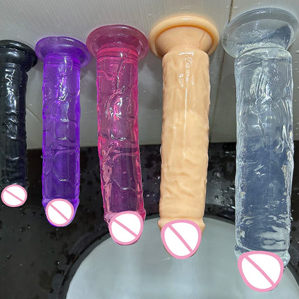 Cheap 5 Colors Small Transparent Dildo Suction Cup Jelly Dick Women Erotic Anal Sex Toys Soft Clitoral Vaginal Masturbators Penis
