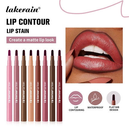 Lakerain Lip Liner Pencil Ballpoint Felt Tip Transfer-proof Lip Liner Stain Smudge-proof Waterproof Lip Liners Natural Makeup