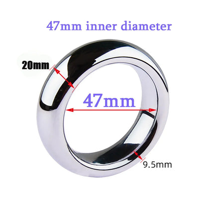 Super Smooth Penis Ring Sex Toys For Men Stainless Steel Large Cock Ring Penis Scrotum Pendant Ball Stretcher Metal Cockring