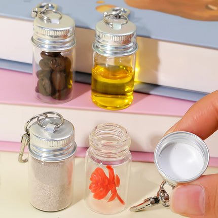 1-10Pcs Glass Wish Keychain Bottle for DIY Decoration Craft Couple Keychain Keyrings Funny Pendant Lanyard Keycord Jewelry Gift