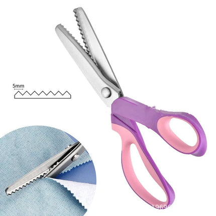Professional Chisel Pinking Shears Stainless Steel Dressmaking Scissor Serrated Scalloped Sewing Tailor Zigzag Fabric Scissors