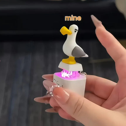 Funny Screaming Chicken Keychain Sound Light Press Button Stress Relief Fidget Toy Cute Bag Pendant Novelty Gift