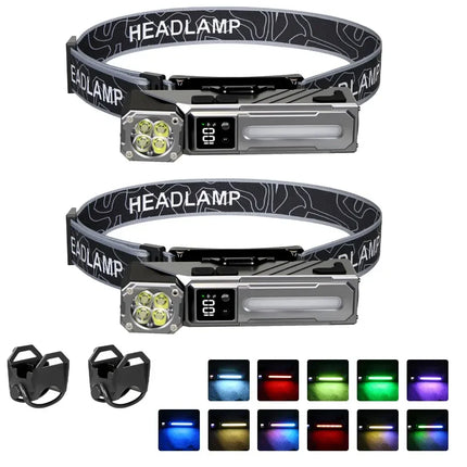 Portable LED Handheld RGB Flashlight Rechargeable EDC Pocket Clip Light with Magnet Waterproof Outdoor Camping Fishing Torch