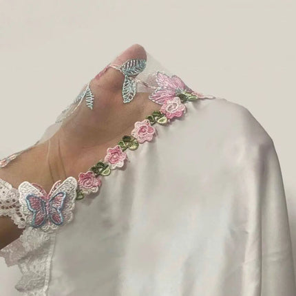 Sheer Embroidered Mesh & Satin Deep-V Chemise Nightgown – TikTok Viral Sensation in EU/US