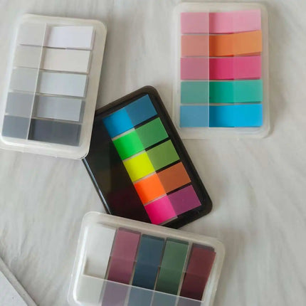 100-400 Sheets Transparent Colorful Index Tabs & Sticky Notes, Creative Self-Adhesive Memo Pads for Office School Stationery